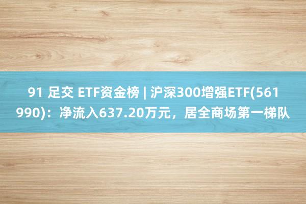 91 足交 ETF资金榜 | 沪深300增强ETF(561990)：净流入637.20万元，居全商场第一梯队