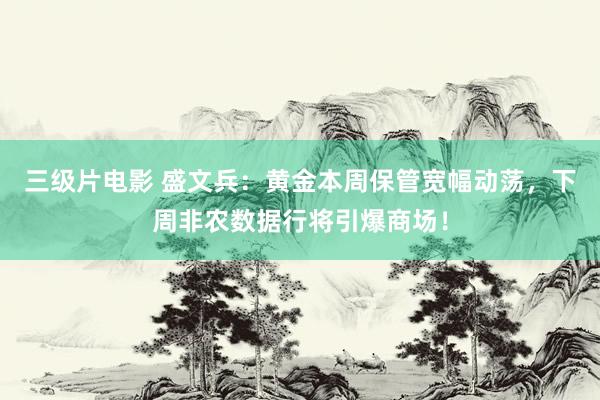 三级片电影 盛文兵：黄金本周保管宽幅动荡，下周非农数据行将引爆商场！