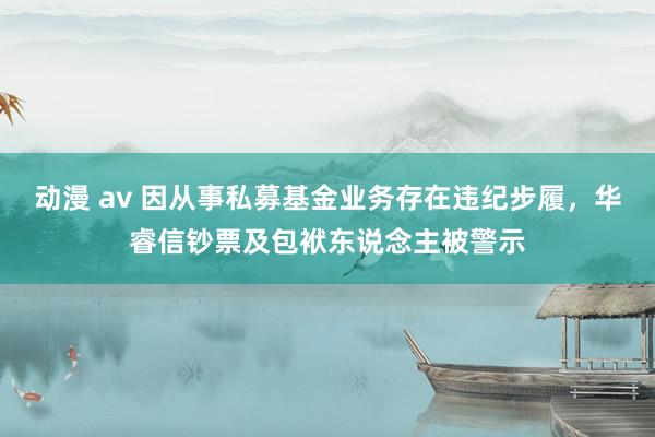 动漫 av 因从事私募基金业务存在违纪步履，华睿信钞票及包袱东说念主被警示