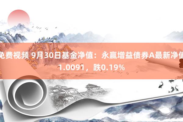 免费视频 9月30日基金净值：永赢增益债券A最新净值1.0091，跌0.19%