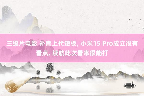 三级片电影 补皆上代短板， 小米15 Pro成立很有看点， 续航此次看来很能打