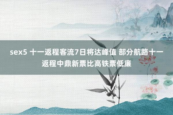 sex5 十一返程客流7日将达峰值 部分航路十一返程中鼎新票比高铁票低廉