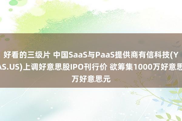 好看的三级片 中国SaaS与PaaS提供商有信科技(YAAS.US)上调好意思股IPO刊行价 欲筹集1000万好意思元