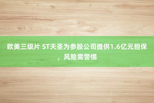 欧美三级片 ST天圣为参股公司提供1.6亿元担保，风险需警惕