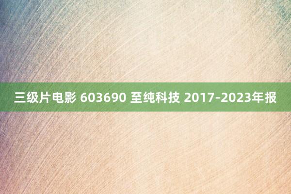 三级片电影 603690 至纯科技 2017-2023年报