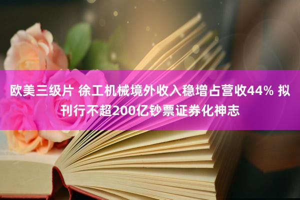 欧美三级片 徐工机械境外收入稳增占营收44% 拟刊行不超200亿钞票证券化神志