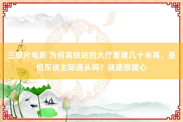 三级片电影 为何高铁站的大厅要建几十米高，是怕东谈主际遇头吗？谜底很暖心