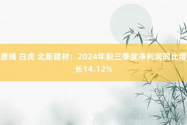 唐嫣 白虎 北新建材：2024年前三季度净利润同比增长14.12%