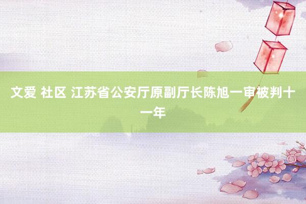 文爱 社区 江苏省公安厅原副厅长陈旭一审被判十一年