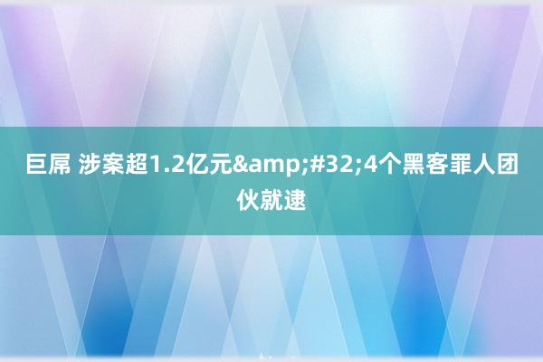 巨屌 涉案超1.2亿元&#32;4个黑客罪人团伙就逮