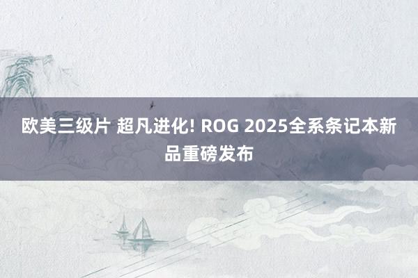 欧美三级片 超凡进化! ROG 2025全系条记本新品重磅发布