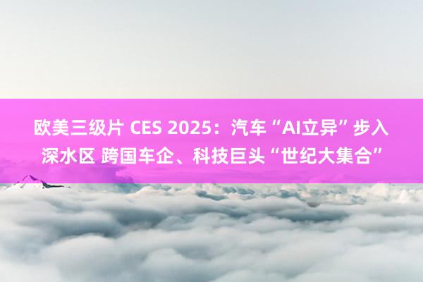 欧美三级片 CES 2025：汽车“AI立异”步入深水区 跨国车企、科技巨头“世纪大集合”