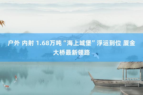 户外 内射 1.68万吨“海上城堡”浮运到位 厦金大桥最新领路